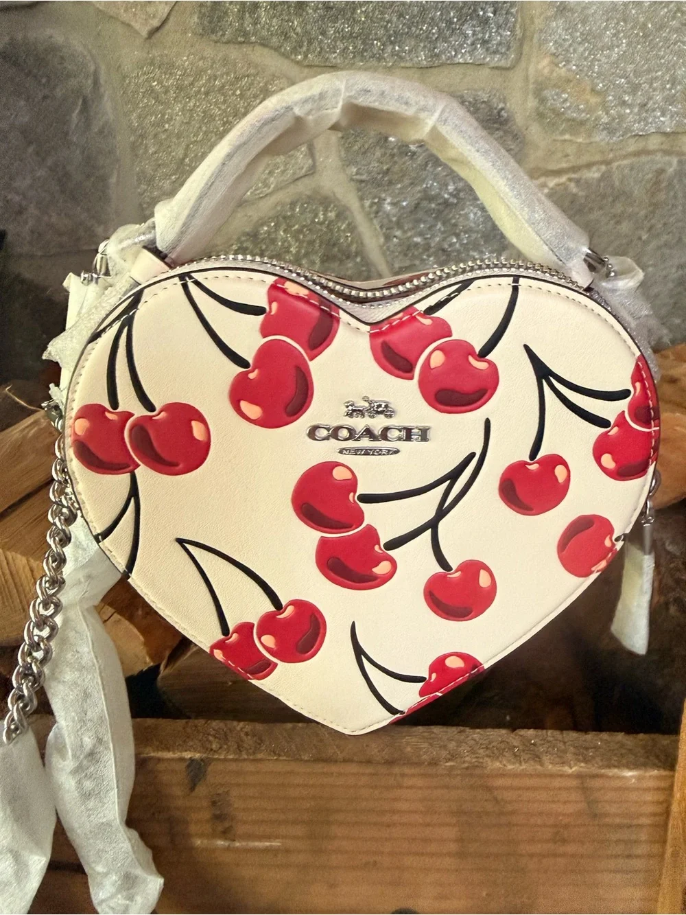 Coach Heart Cherry Print Crossbody Bag